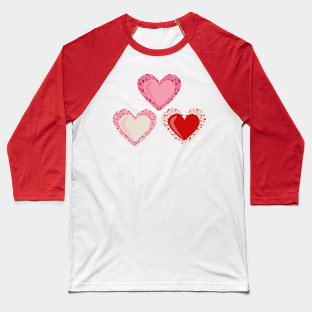 Valentines - Heart Baseball T-Shirt by bruxamagica